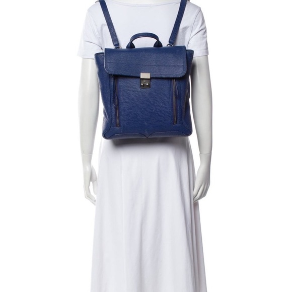 Stylish 3.1 Phillip Lim Blue Leather Pashli Backpack | Designer Backpack - Picture 3 of 6